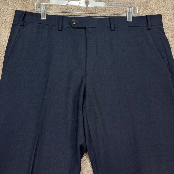 Chaps Pants Mens 38x29 Navy Blue Straight Leg Stretch Waistband Flat Front EUC - Picture 2 of 9